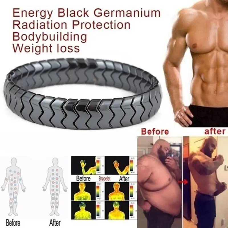 Magnetic medical bracelet colorful black gallstone men weight loss energy bracelet for men