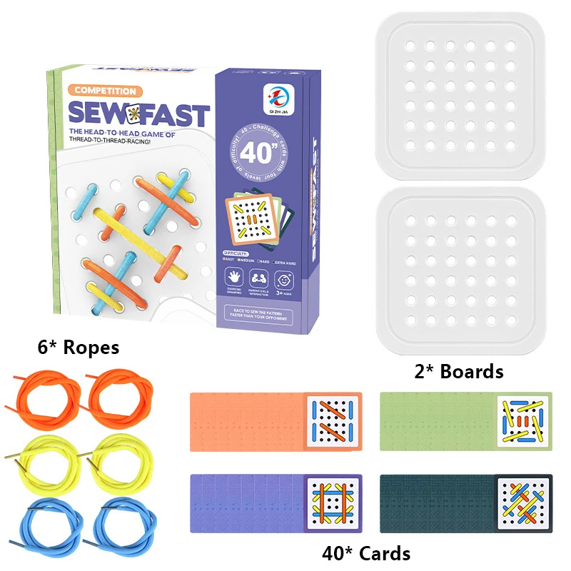 Puzzle Toys Learning to Wear Shoelaces Roping Thread Board Educational Toy Logical Thinking Toys