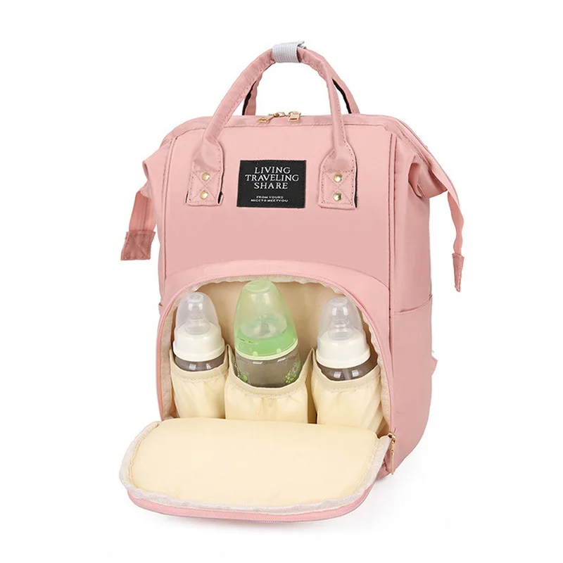 multifunctional large hanging mummy backpack pink quilt baby diaper bag nappy multifunction baby care wet diaper bag for mother