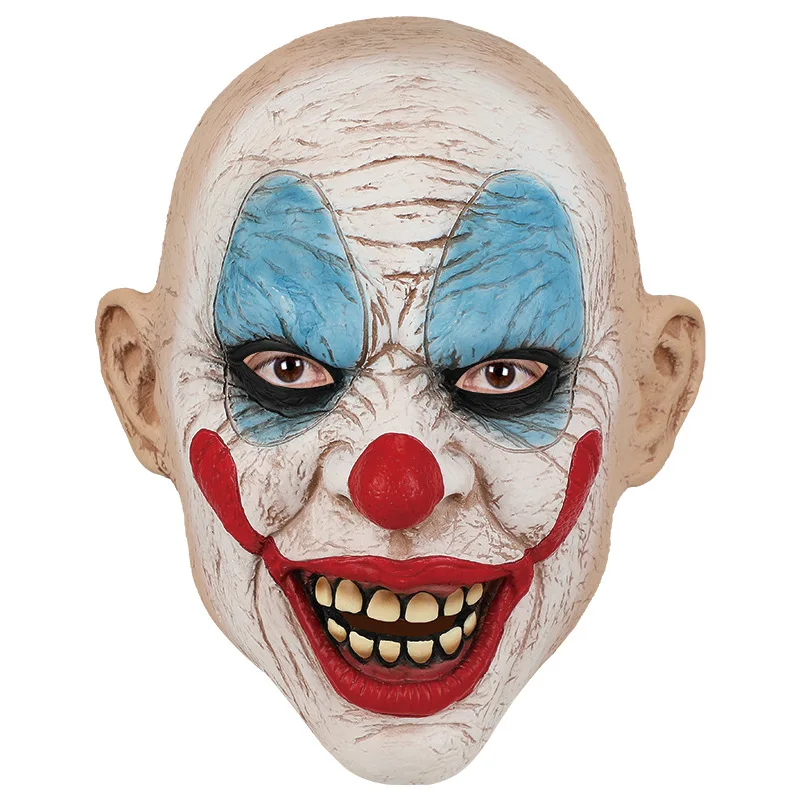 Halloween Scary Smiling Clown Mask Rubber Latex Clown Face Cover Headgear joker latex mask full latex face mask