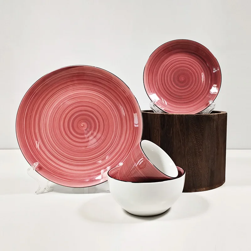 Custom printed eco friendly dinner set japanese noodle ramen salad bowl ceramic bowls