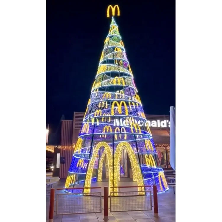 Коммерческая светодиодная уличная декоративная войлочная искусственная Большая Рождественская елка с подсветкой