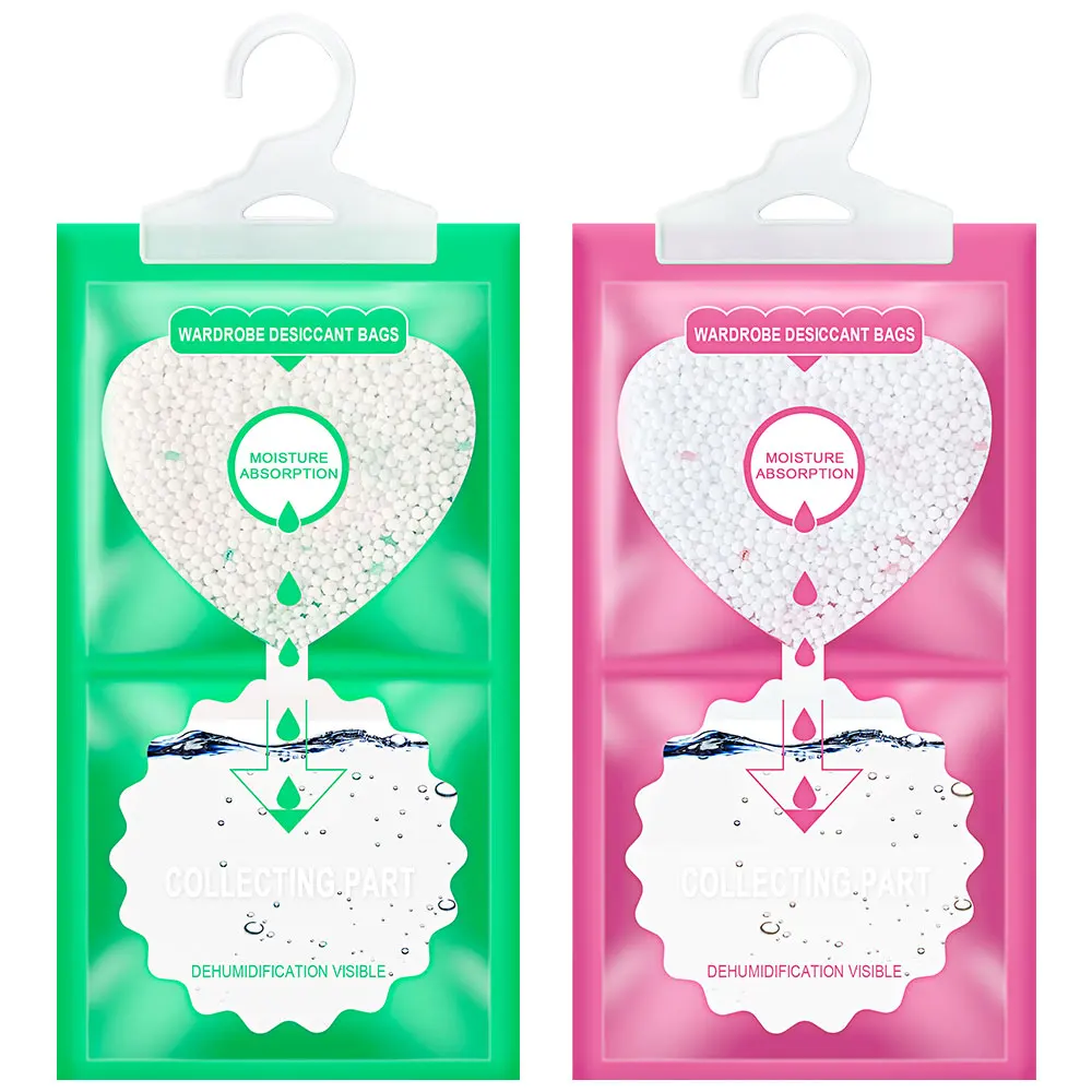 OEM Dry Agent Scented Hanging Wardrobe Dehumidifier Bag 500ML Drier Hygroscopic Anti Mold Humidity Bags For Wardrobe