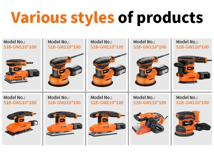 Brushless Electric Orbital Sander Random 2024 New Design 6 Inches 350W 5.0mm & 2.5mm Electric Obm 1.4 150mm 50/60HZ