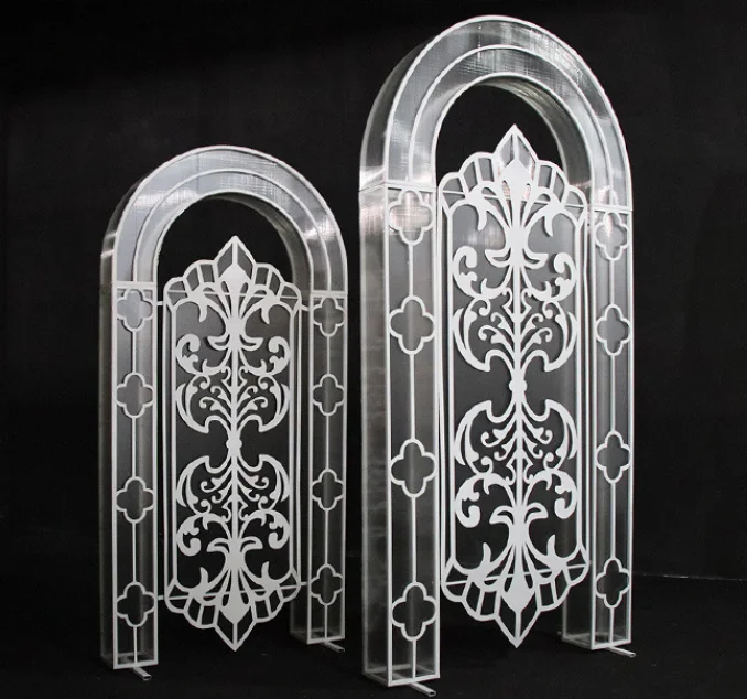 Iron Ella arch for wedding decoration stage props