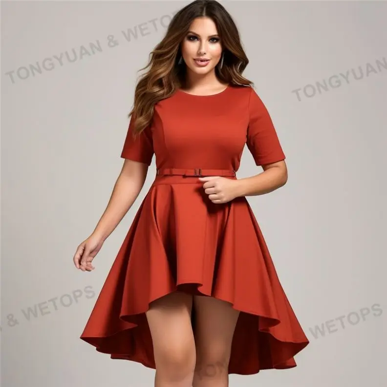 2024 Hot Sale  Elegant Casual Plus Size Dress Blouse Peplum Office Dress Plus Size Maxi Dresses Women
