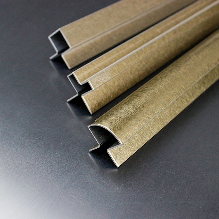 Customized type ss 304 316 virbation gold finish wall edge protective profile decorative trim corners