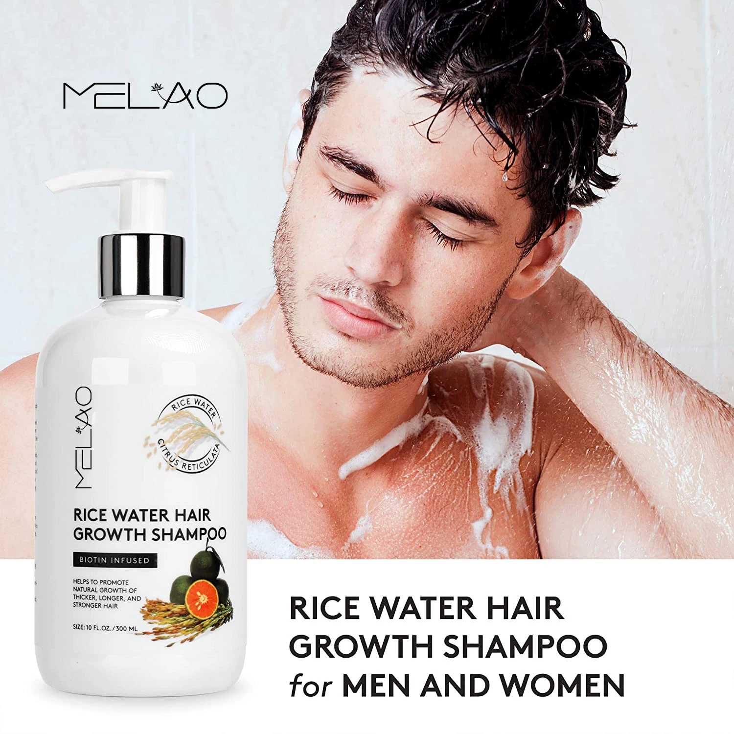 Vegan Hair Thickening Moisturizing Anti-Hair Loss Rice Shampoo Rice Water Hair Growth Shampoo