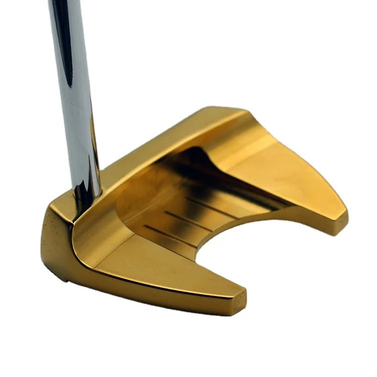 Custom logo Forged CNC Wide mallet  type golden Golf Putter Head