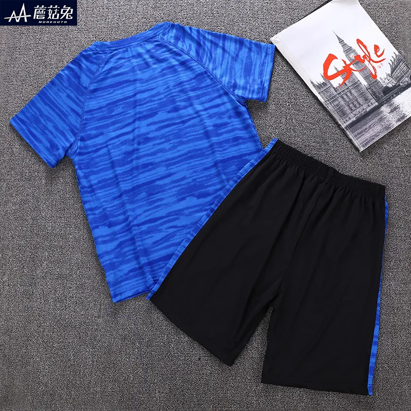  Новый дизайн детская спортивная одежда комплекты одежды для спортзала мальчиков комплект футболка и шорты костюм больших 11 лет