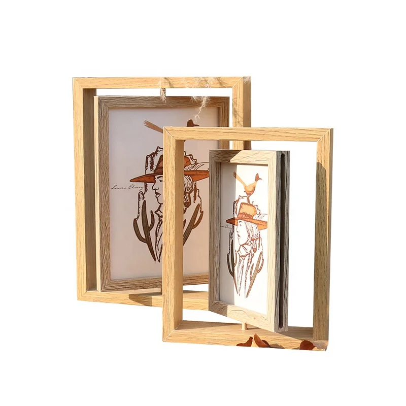 Table Simple Double-Sided Rotatable Frame Photo Frames Creative Picture Album Photo Frame Custom Logo Plastic Ornament