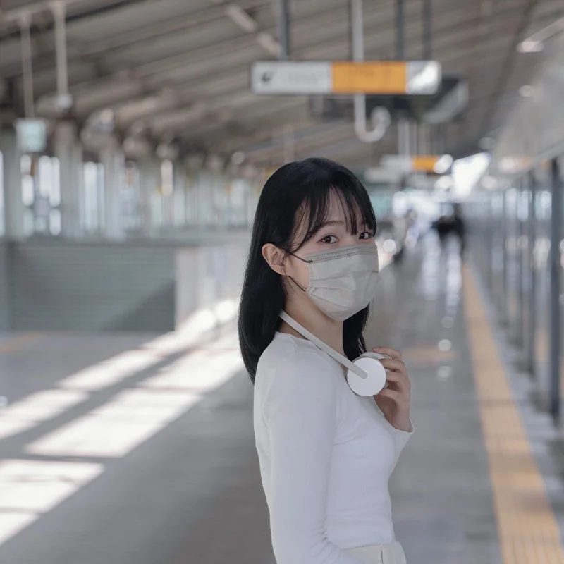 SOLOVE 2024 New Arrivals Wearable Neck Fan for Outdoor best selling gift sets Rechargeable Usb Portable Cooling Fan