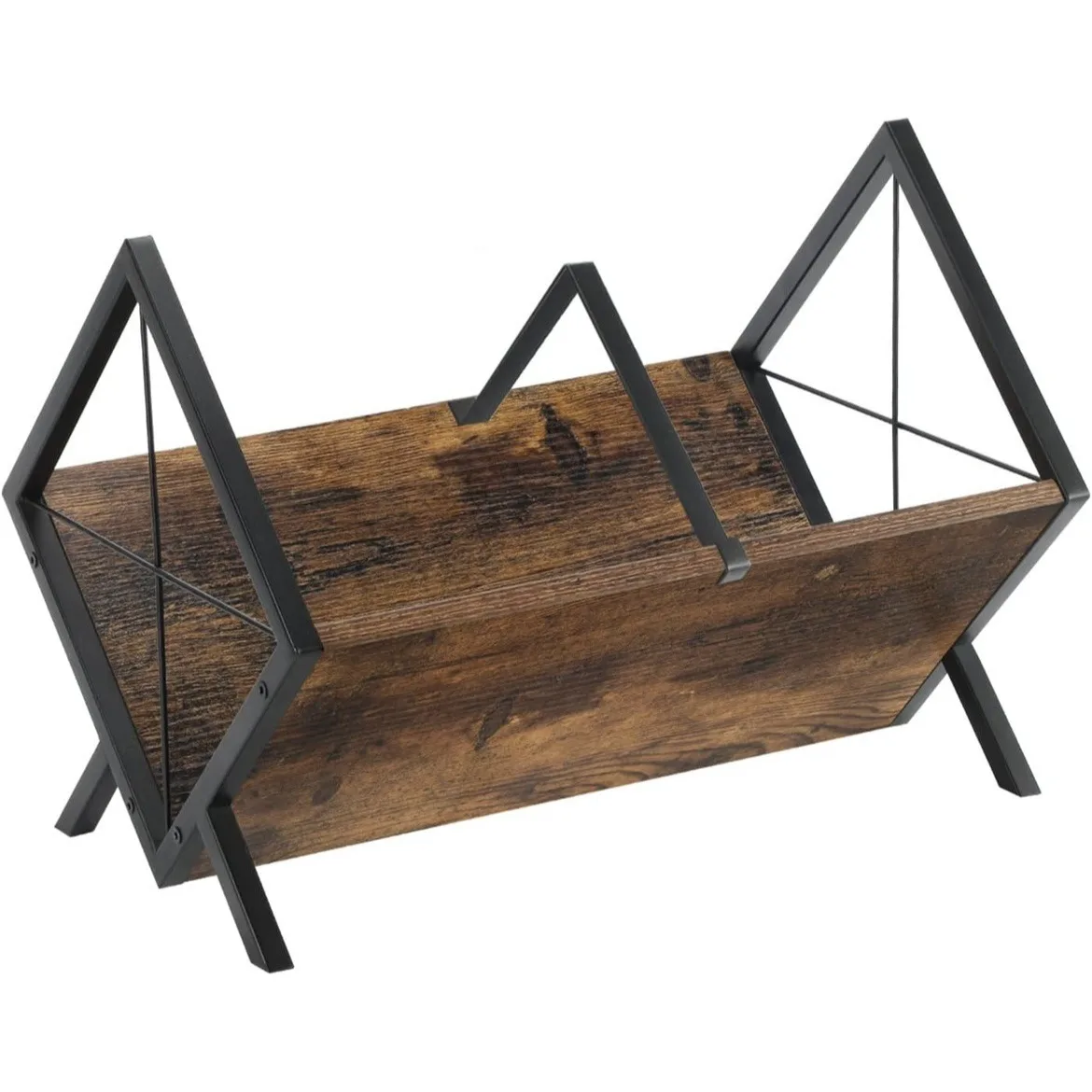 Vintage Single-Tier Wooden CD Storage Rack Record and Book Magazine Tabletop Display Stand for Vinyl Records Organizing CDs