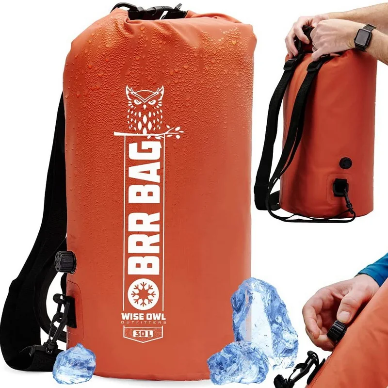 OEM Boating Kayaking Floating Roll Top Dry Backpack Insulated Soft Leakproof Swimming Fishing Ice Cooler Dry Bag with Air Valve