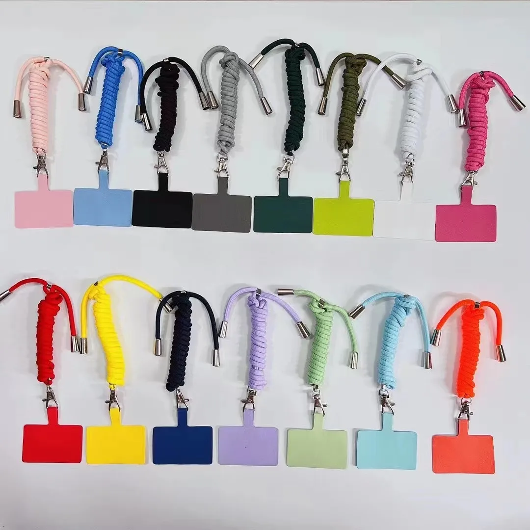 Universal Adjustable Crossbody Nylon phone case cord Tether Patch Mobile Phone Lanyard For All Smartphone Straps with Patch