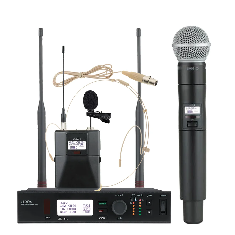 ULXD4 BETA58A BETA87A KSM9 uhf беспроводной караоке микрофон Профессиональные Металлические беспроводные