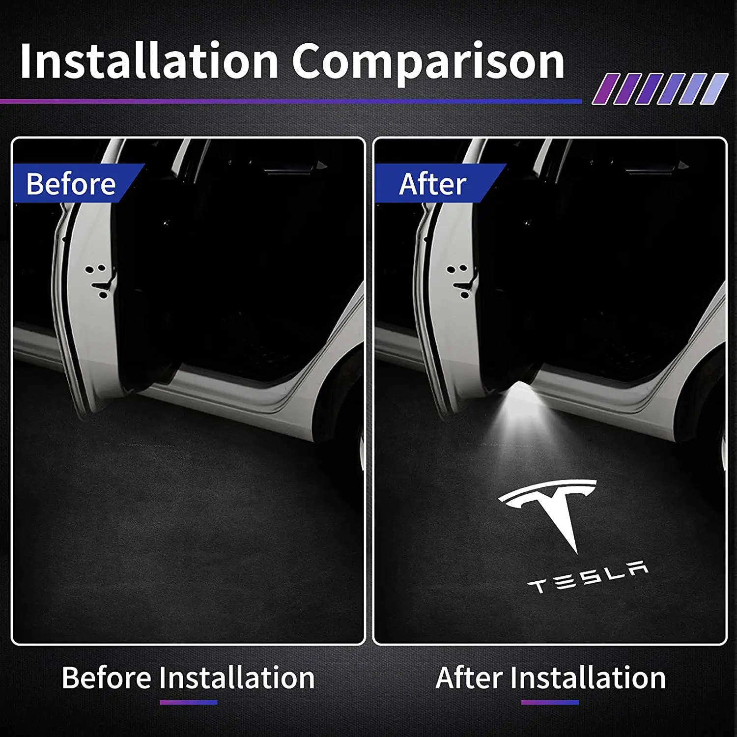 Ultra-Brights Logo Projector  Car Door Puddle  Lights for Tesla Model 3 Y