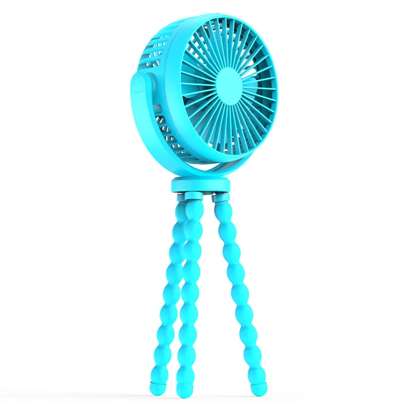 Amazon Hot Flexible Tripod Clip Fan Rechargeable Portable Mini Usb Octopus Baby Stroller Fan With 3 Speeds