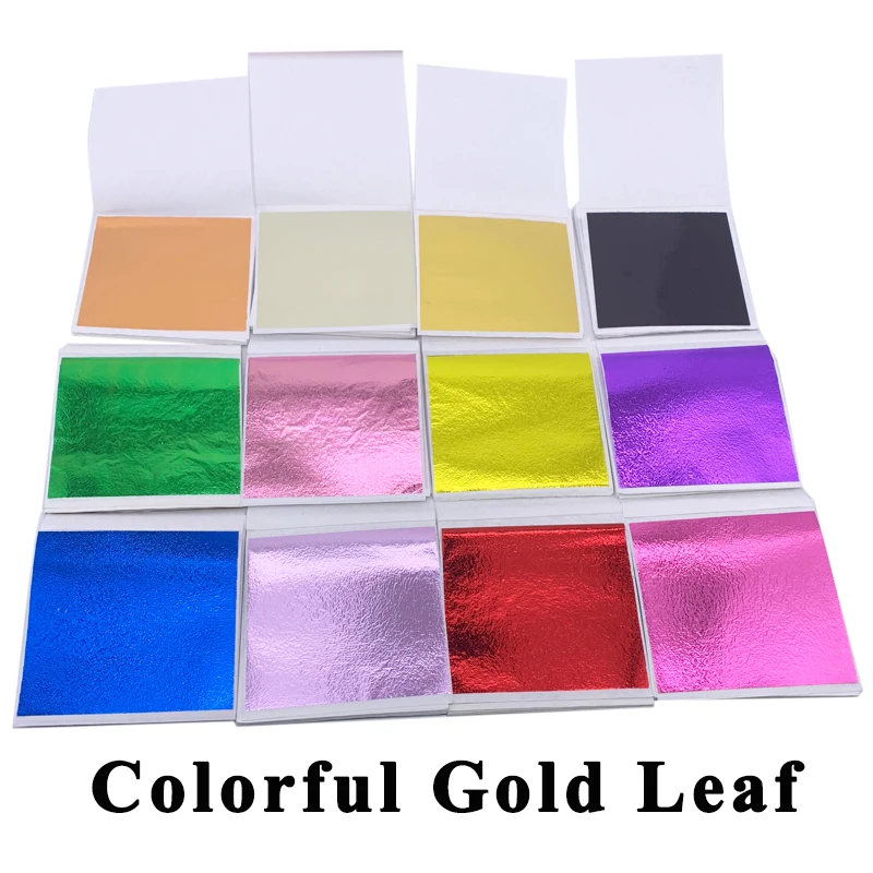 China High Quality Factory Direct Price 500 Sheets 8x8.5cm Taiwan Blue Gold Leaf PE Foil