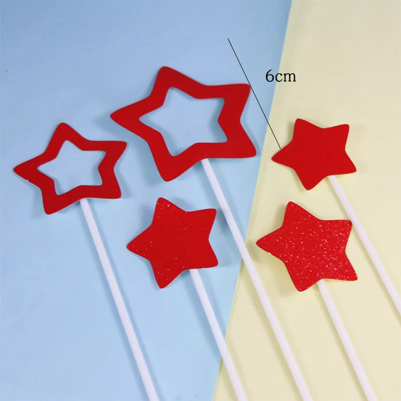 Girls Pretty  Ins Style Birthday Paper Cute Attractive Hollow Five-Pointed Star Shape Baking  Inserts
