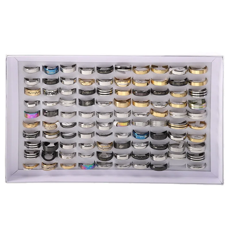 2024 Promotional Discounts Mixed Batch Thick Titanium Steel Stainless Steel Ring for Men for Wedding and Party