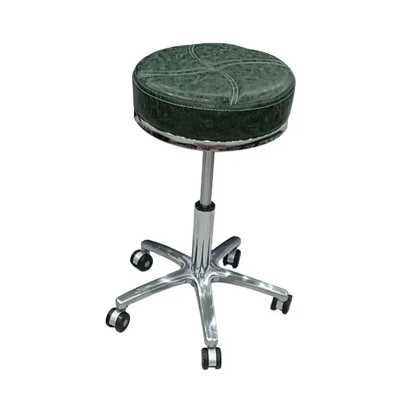 Cheap salon furniture adjustable green rolling stooL salon chair for hairdresser