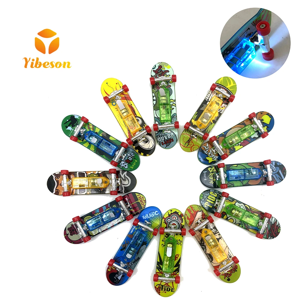 Promotion Gift Led Lightup Mini Fingerboard Tech Deck Skate Board Toy Plastic Finger Skateboard