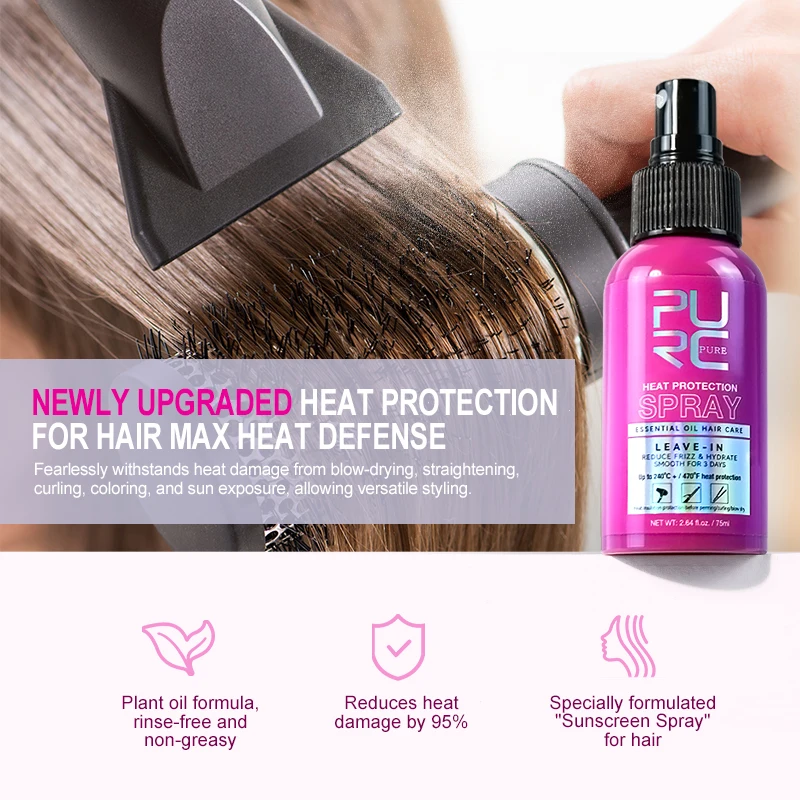 Private Label Lightweight Sulfate Free Alcohol Free Moisturizing Heat Protectant Spray For Hair 450 Fahrenheit Heat Protection