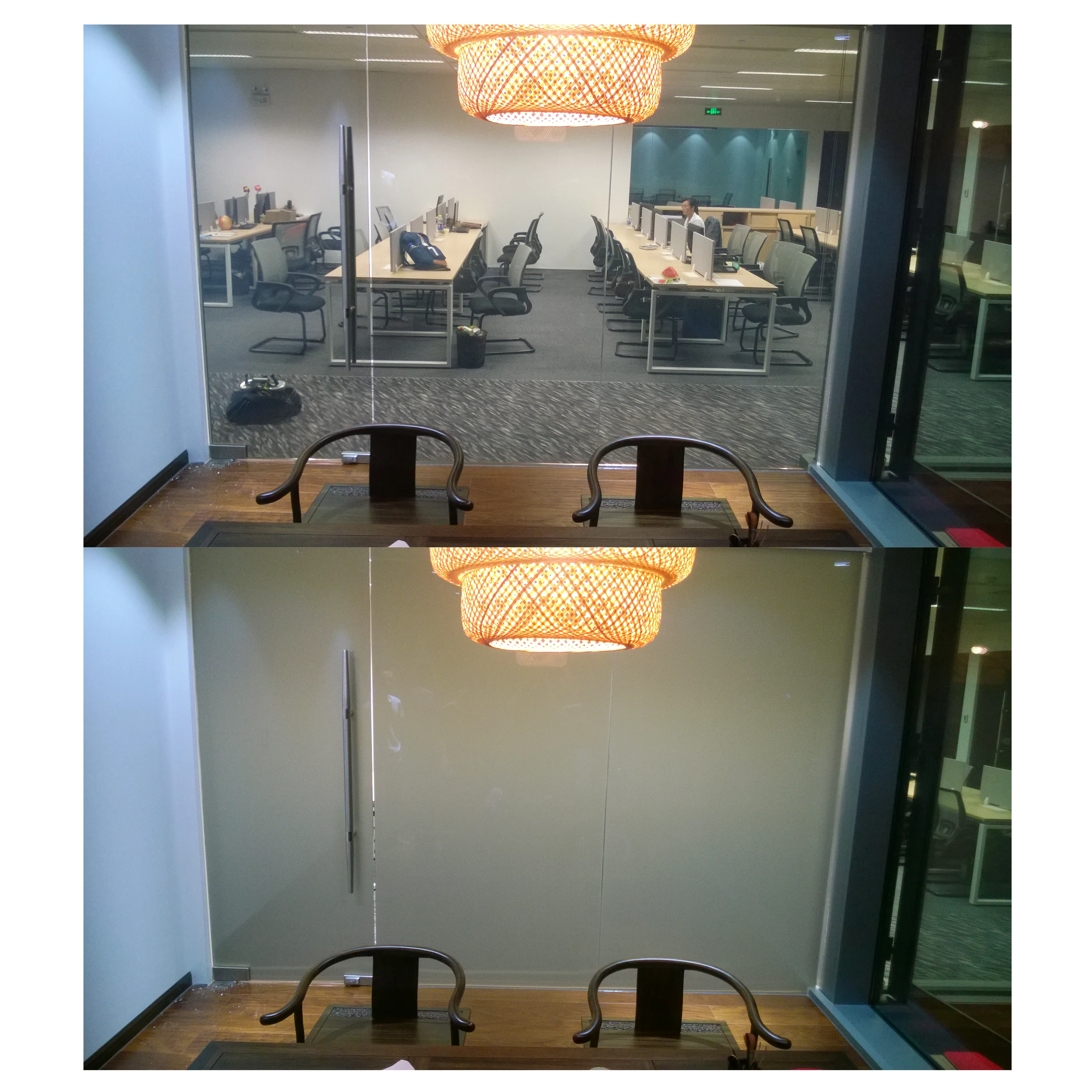 Grey Color Smart Electronic PDLC Switchable Tint Glass Electrochromic Film Dark For Office