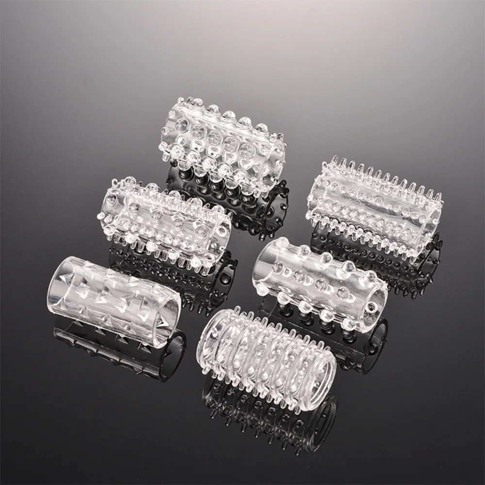 6pcs Crystal Cock Ring Elastic Ball Massage Plastic Penis Ring Erotic Orgasm Pleasure Delay Ejaculation For Male Sex