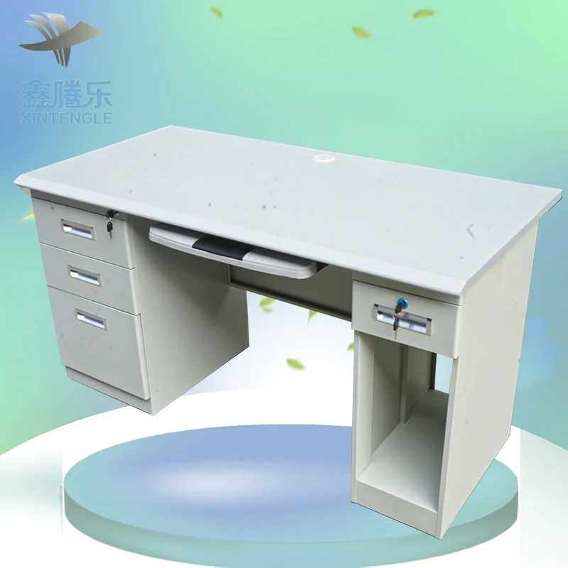 Steel office computer desk with 3 drawers metal office equipment work station office equipment desk Ofis masasi biurko mesa