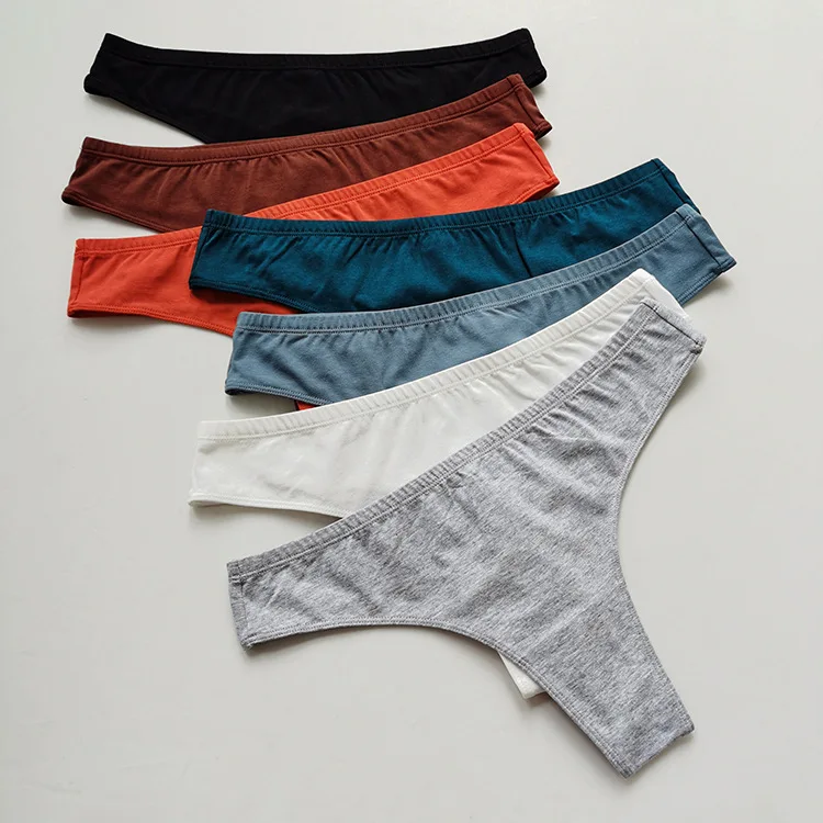 Cotton Thongs for Women Breathable Mid Rise Bikini Panties Womens Thong Underwear Sexy