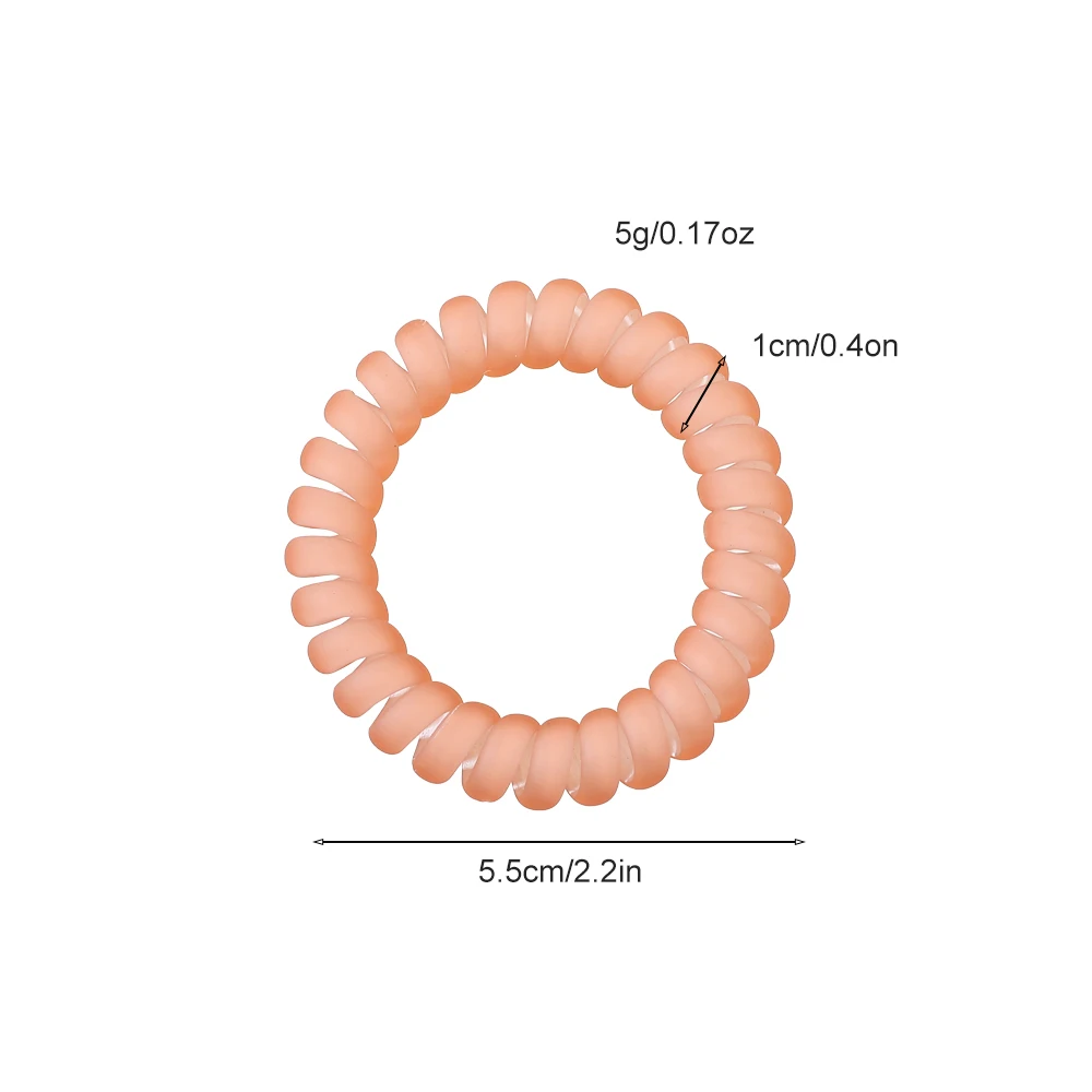 Multicolor Medium Coil Elastics Spring Rubber No Crease Hair Coils Telephone Cord Plastic Hair Ties For Women And Girls