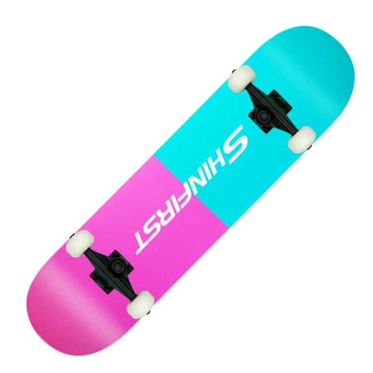 Professional Maple Skateboard Black and White Grid Checkerboard Concave Plate Double Rocker Skate Board for Beginners