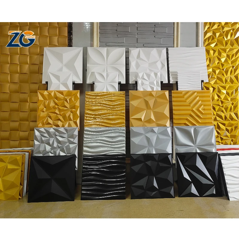 ZGSTONE лидер продаж современное искусство 3D настенные панели декоративные термоформовочные пластиковые 3d ПВХ плитки обои для украшения дома