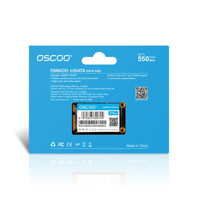 OSCOO Wholesale Internal Hard Disk mSATA SSD SATA3 128GB 256GB 512GB 1TB Original/Goodie Chips  mSATA SSD