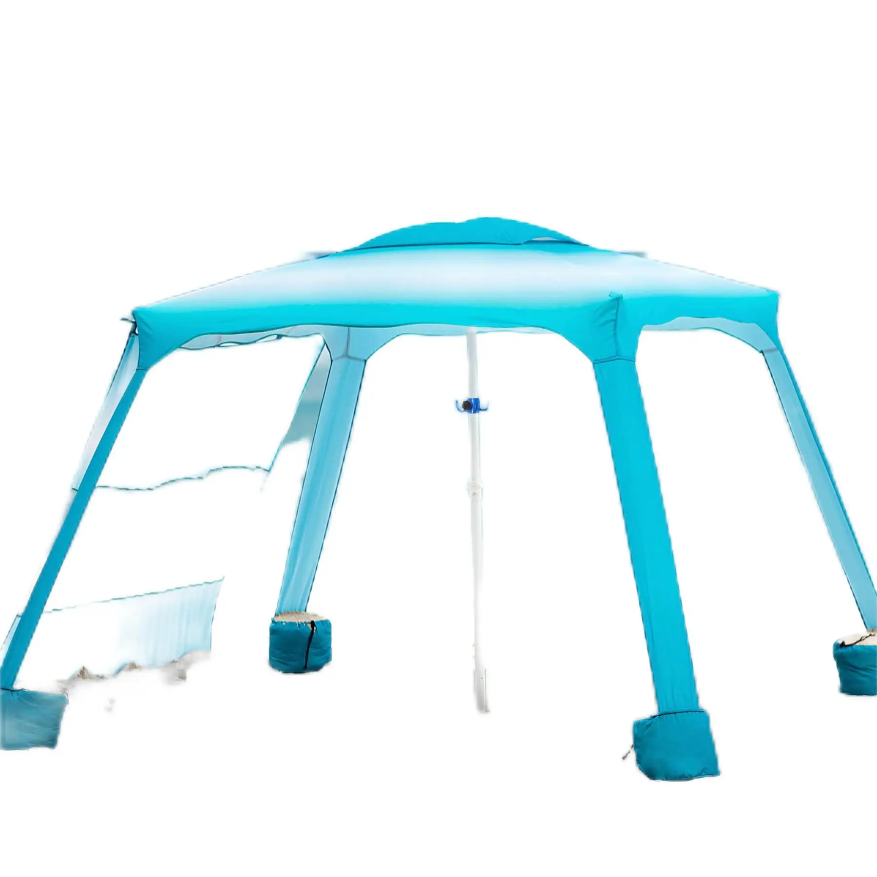 Wholesale Luxury Boho  Square Beach Shade Umbrella Tent Uv Protection White Sun Shelter Canopy Beach Cabana Tent