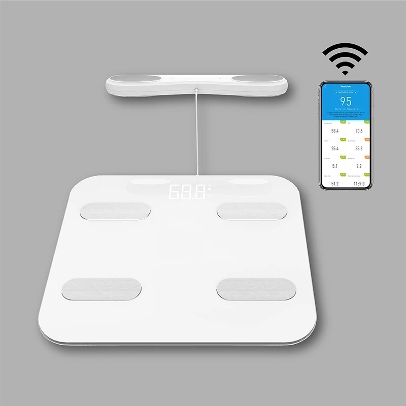Wifi Smart Digital Bmi весы для взвешивания жира тела с 8 электродным датчиком