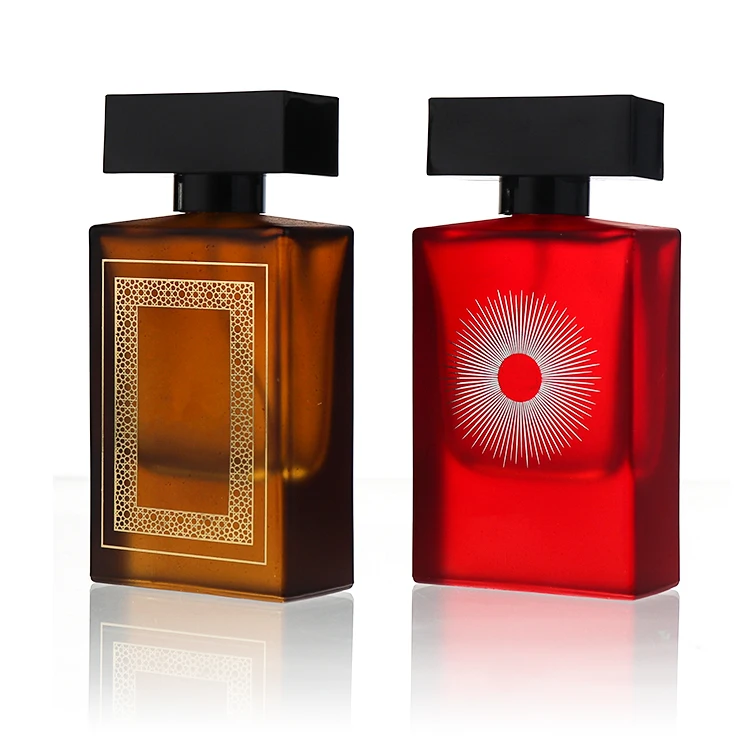 Custom Logo Square 50ml Glass Parfum Perfume Bottle Men Cologne Spray With Black