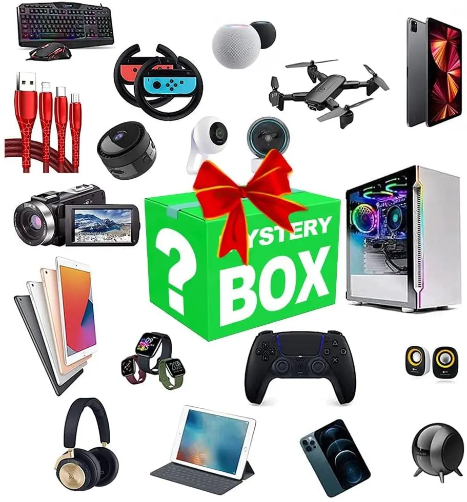 2022 Popular 3C Electronics Mystery Boxes Chance Open M12 U Mobile Phone Cameras Drones Game Console More Gift