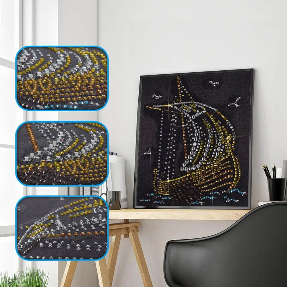 Sailboat diamond painting full drill square diamond painting frameless painting