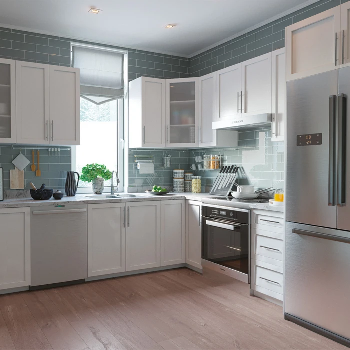 high quality golden handle Modern lacquer kitchen cabinet