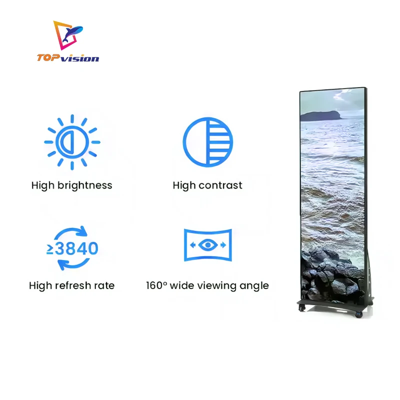 TOPvision высокая яркость Полноцветный Wifi Usb коммерческий рекламный плеер Digital Signage светодиодный экран