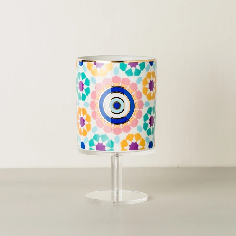 Wholesale Custom Luxury Boho Spiritual Products Gift Ceramic Scented Candle Jar for Meditating Yoga Soy Wax Candle Holder Jar