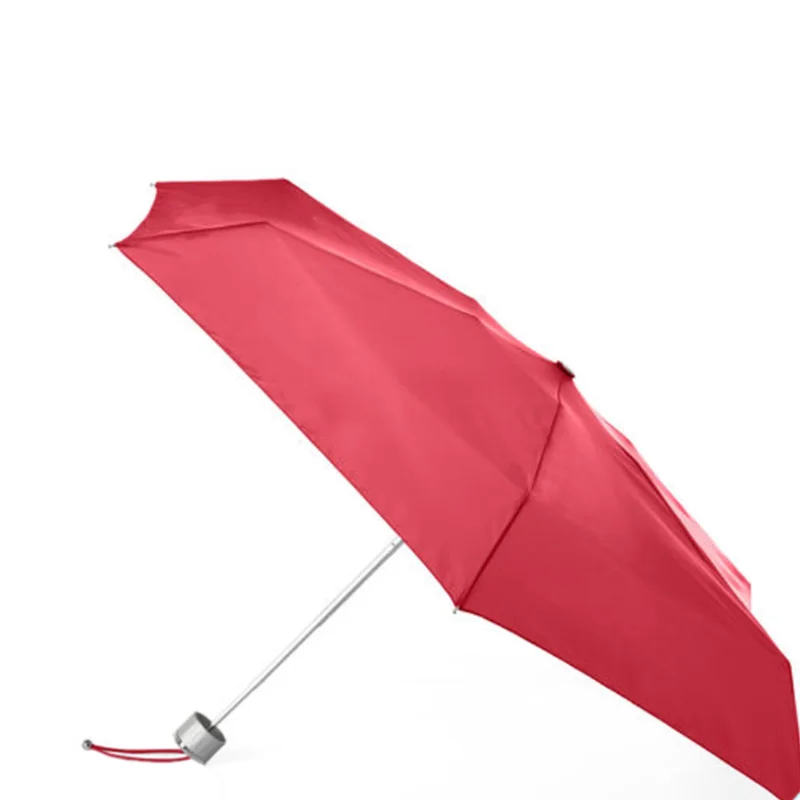 Мини-женский зонт для путешествий 50 + УФ-Защита от солнца и дождя черный красный ручной небольшой размер Карманный Зонт