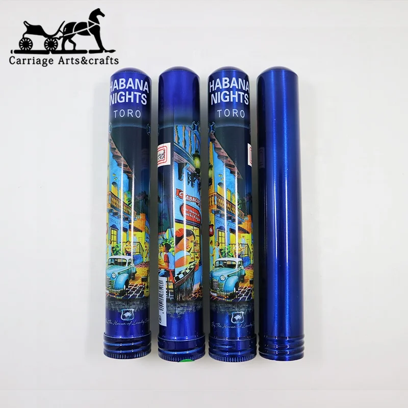 Metal Cigar Tube Aluminum Packaging Tube Metallic Color