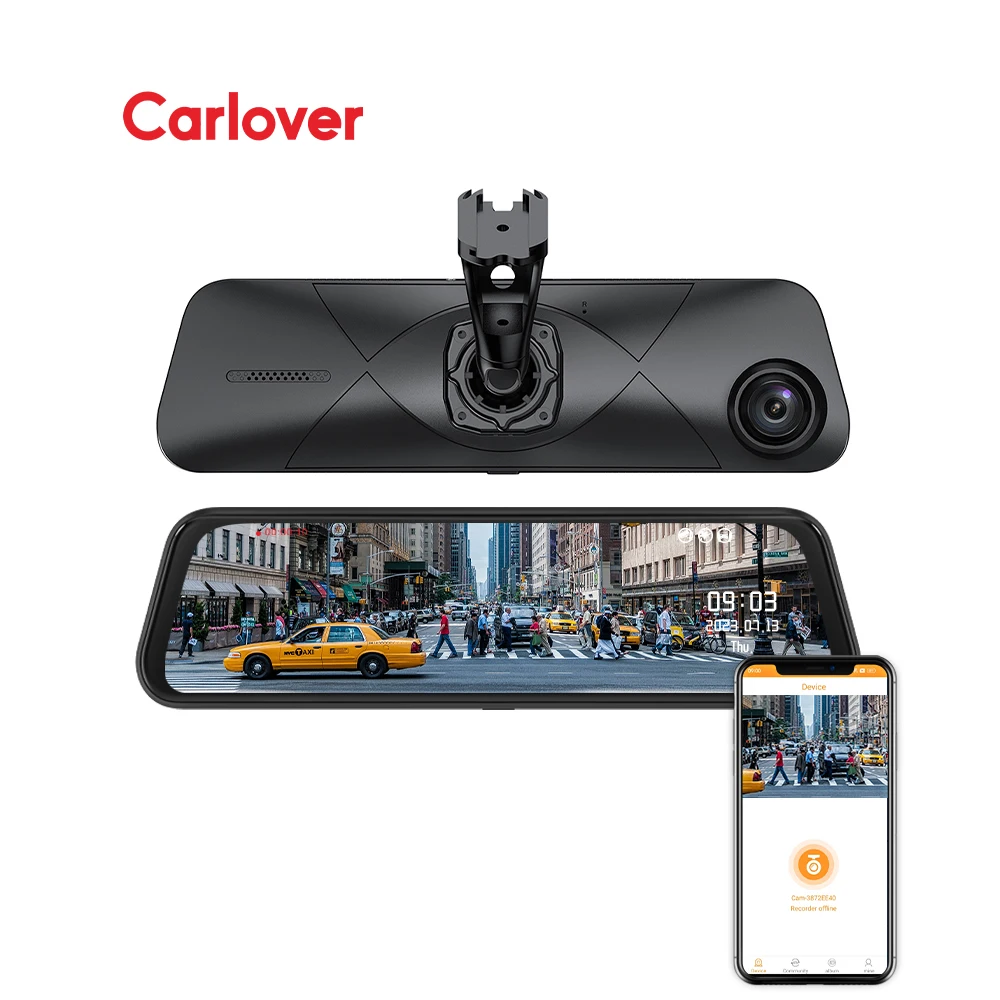 N6+ Dual Mirror Dash Cam Car Camera DVR Mirror Dash Cam With Special Bracket Carlover Dashcam
