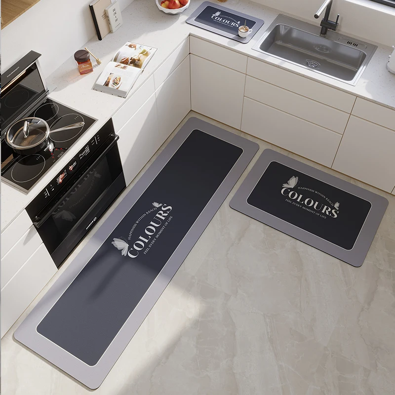 Водопоглощающий коврик, набор резиновых дверных ковриков, коврик для пола, ковер для кухни, противоскользящий диатомитовый кухонный коврик