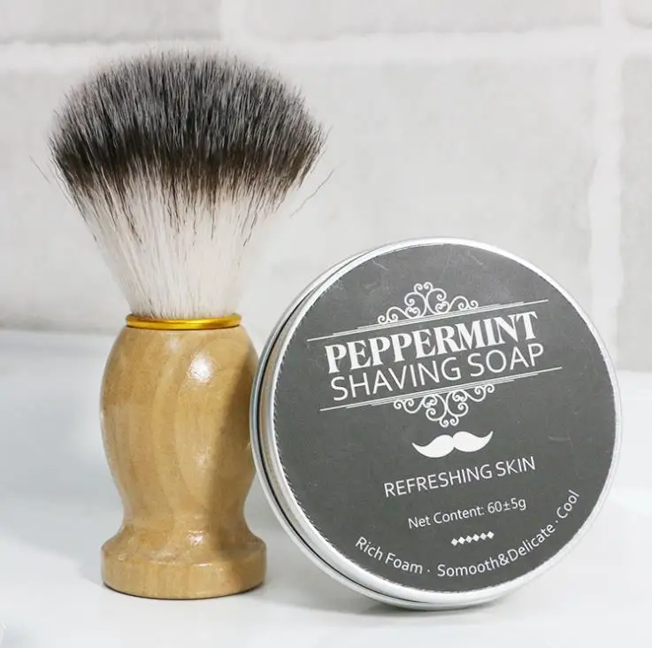 Free sample aluminum Boxed shaving soap peppermint beard soap foam