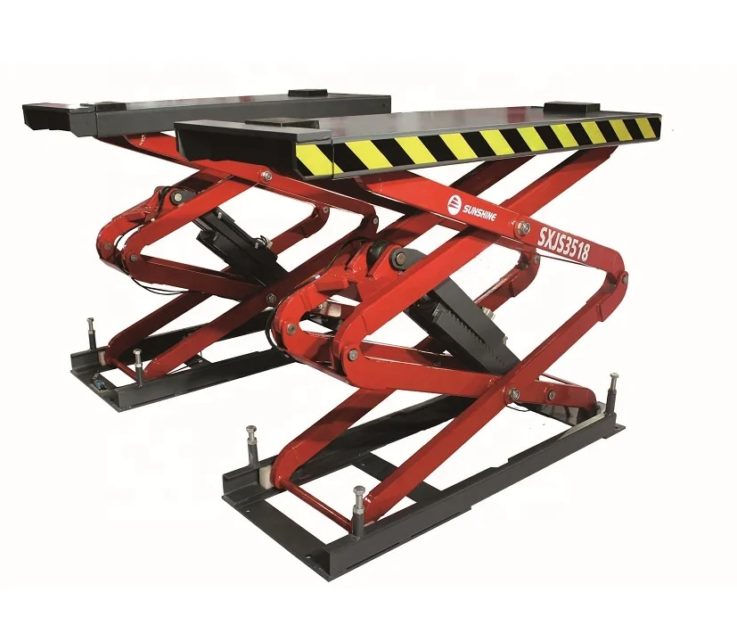 full rise in-ground installation SXJS3518 sunshine car repair auto lift double scissor lift with CE and ISO certificate